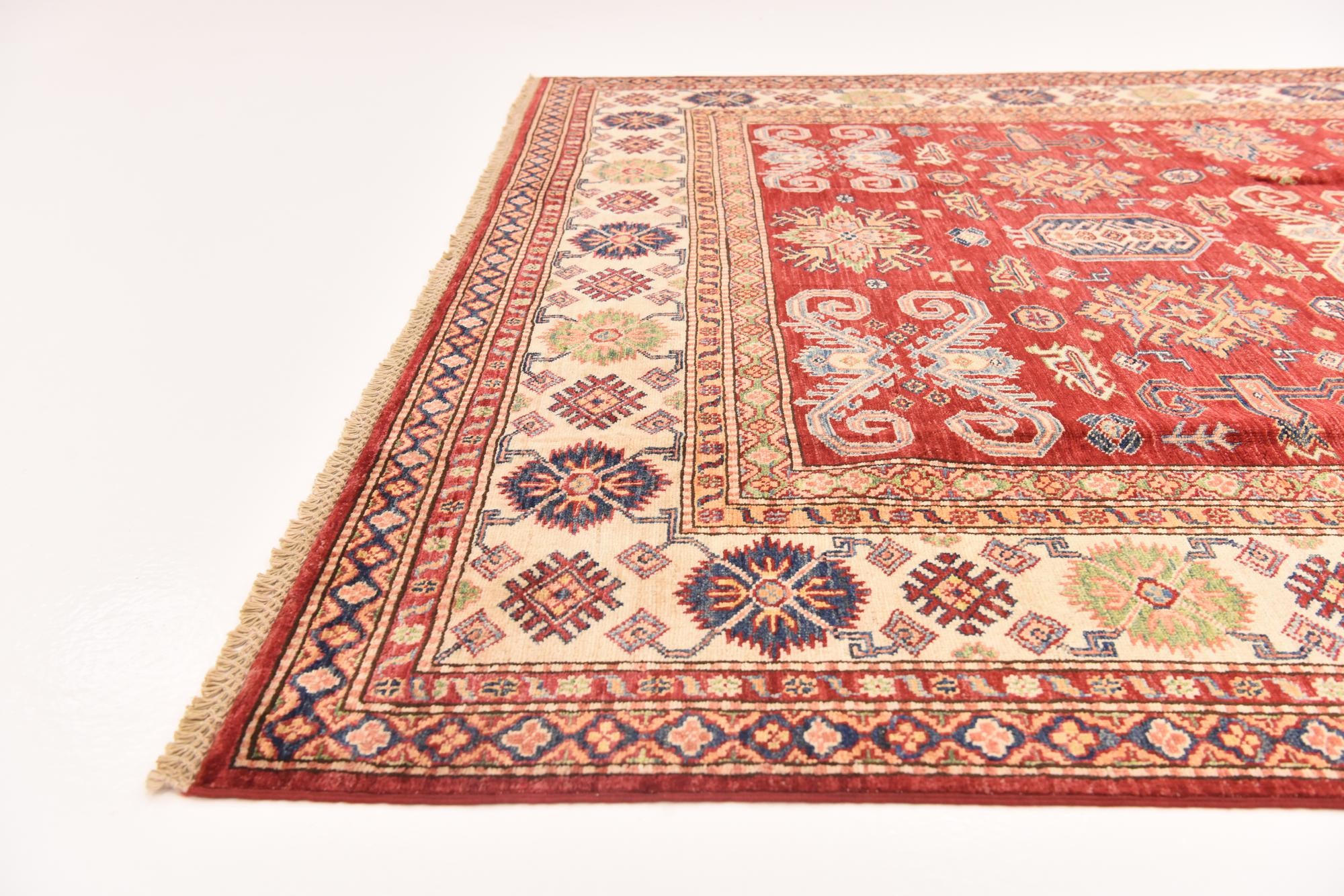 6' 7 x 9' 10 Hand Knotted Kazak Oriental Rug