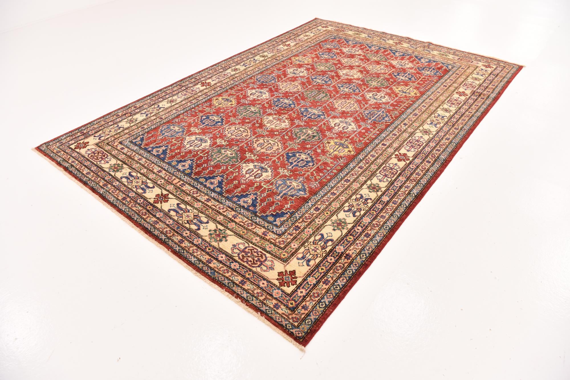 6' 8 x 9' 10 Hand Knotted Kazak Oriental Wool Rug