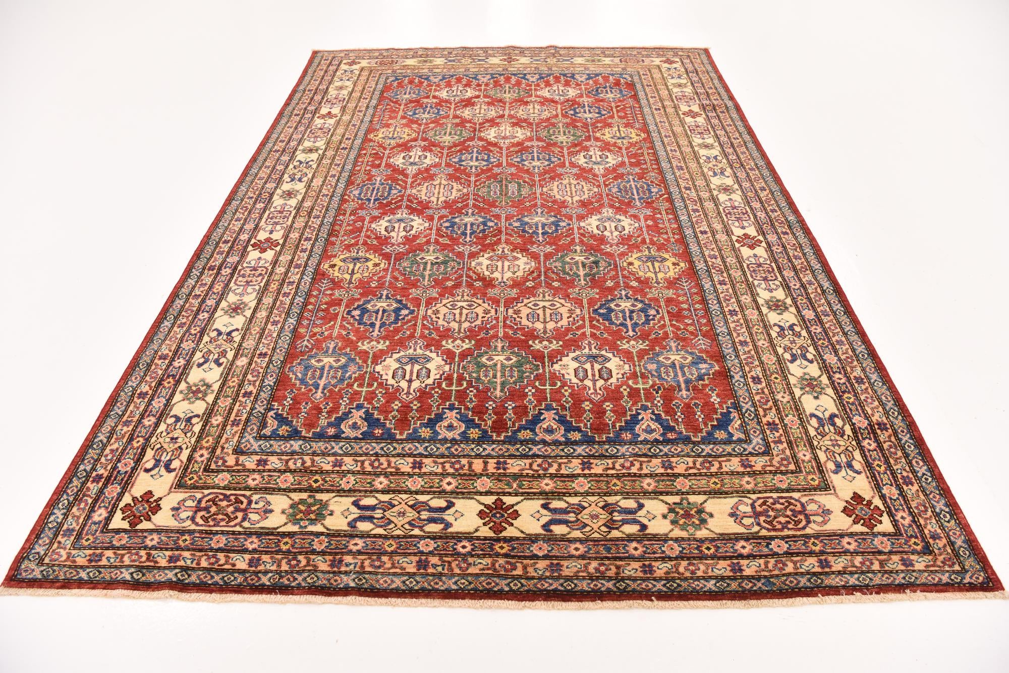6' 8 x 9' 10 Hand Knotted Kazak Oriental Wool Rug