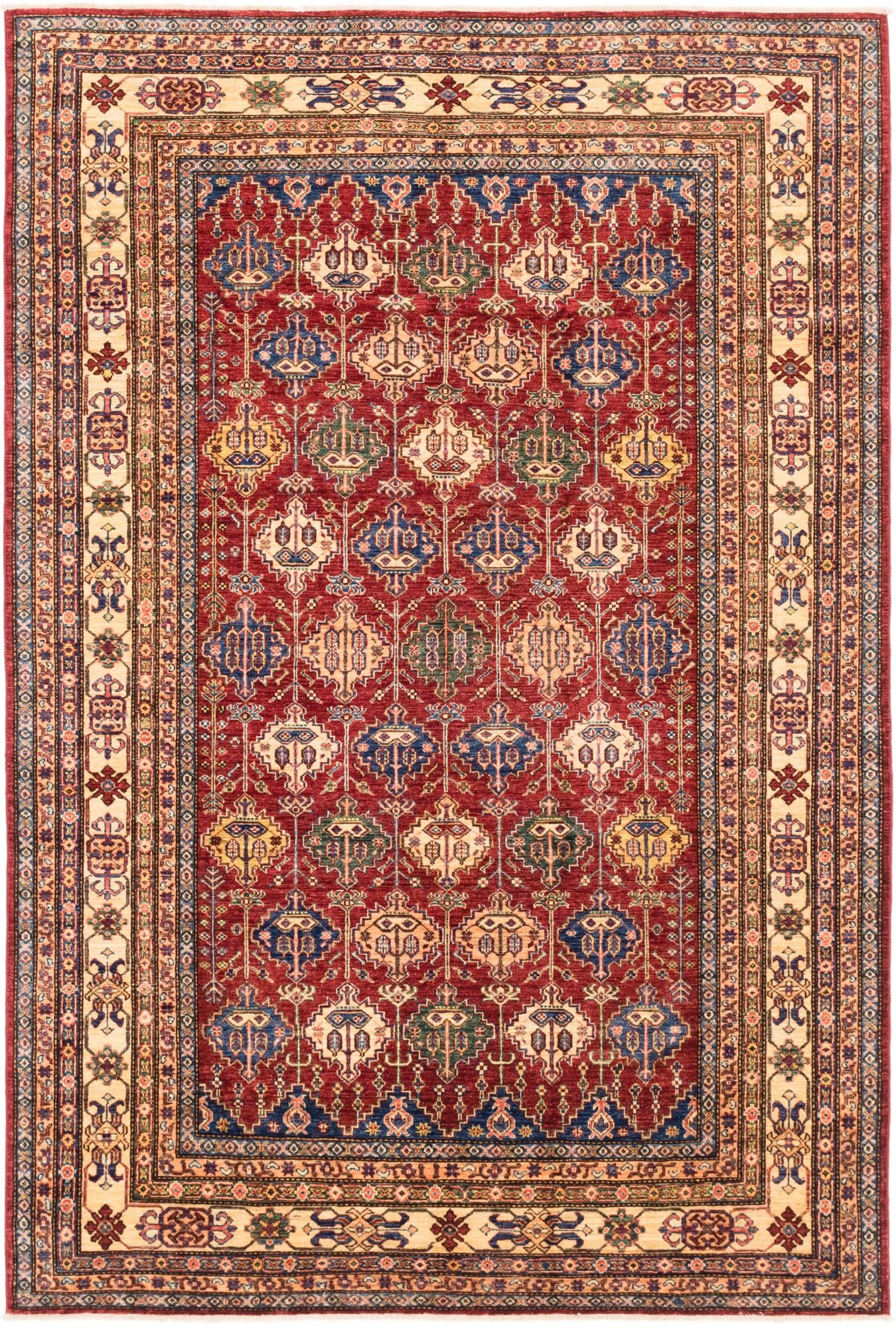 6' 8 x 9' 10 Hand Knotted Kazak Oriental Wool Rug