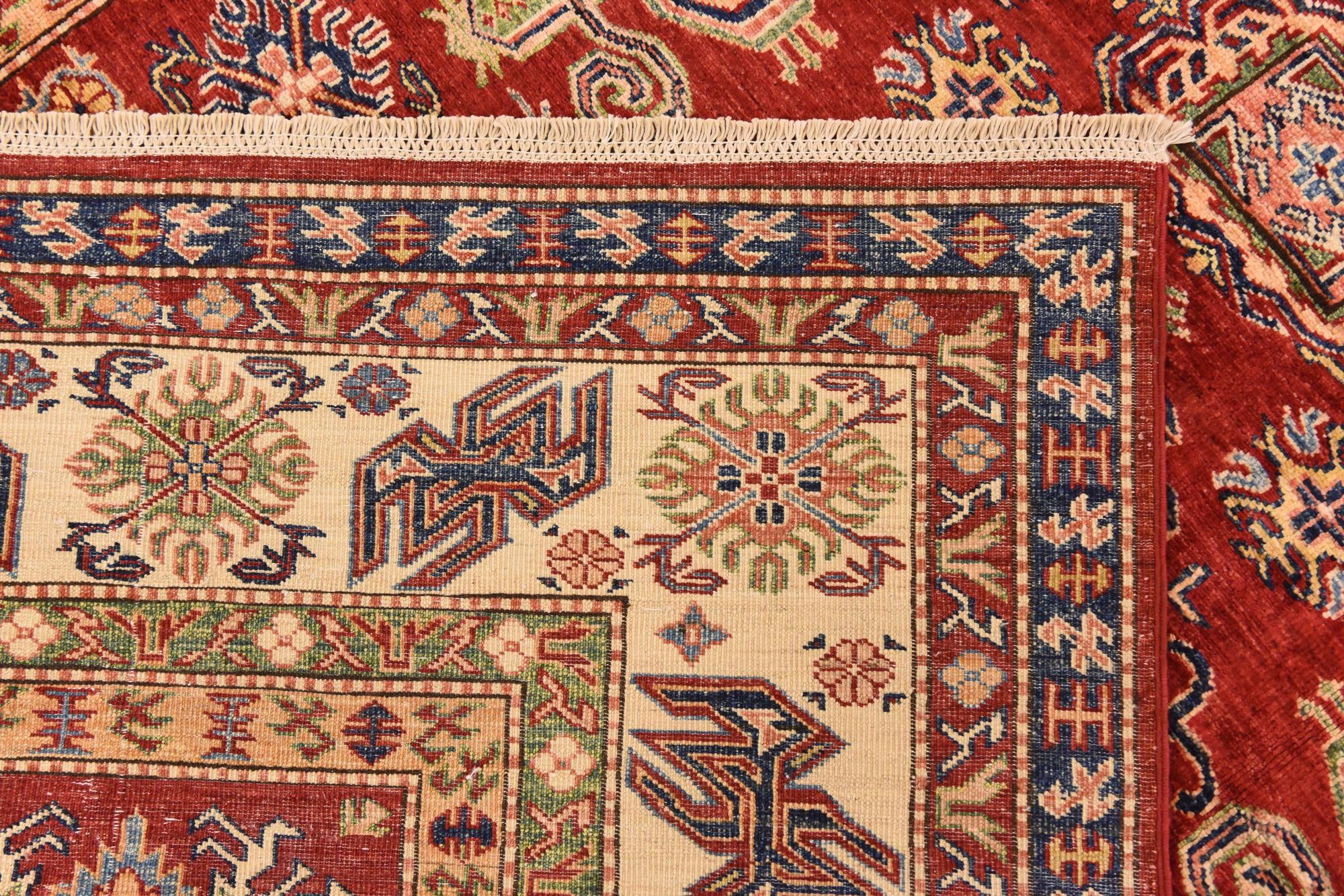 200cm x 290cm anudado a mano Kazak Alfombra Oriental