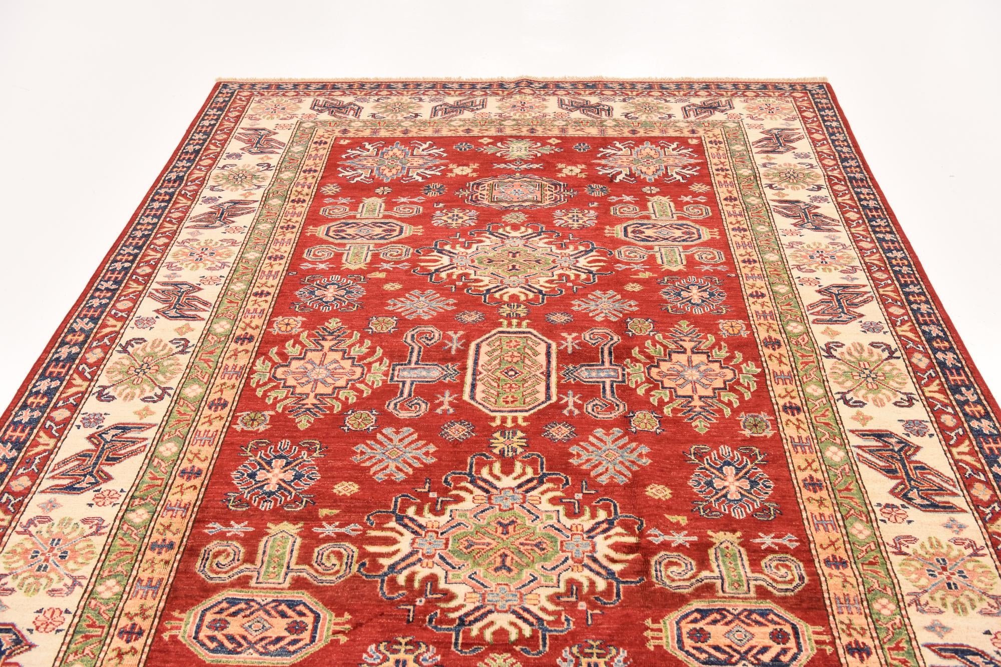 200cm x 290cm anudado a mano Kazak Alfombra Oriental