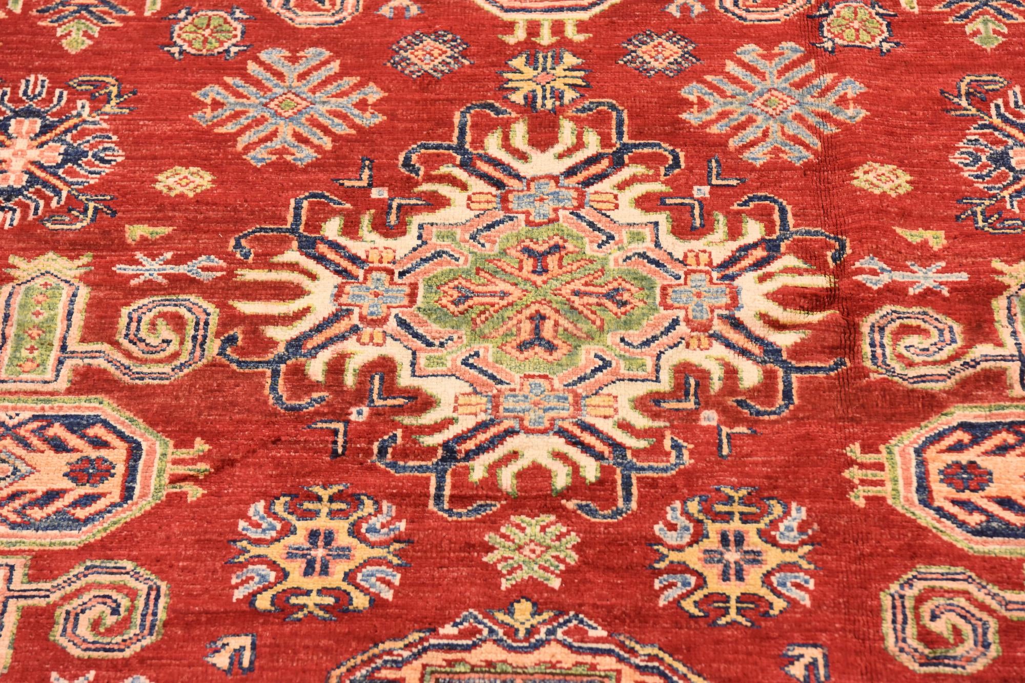 200cm x 290cm anudado a mano Kazak Alfombra Oriental