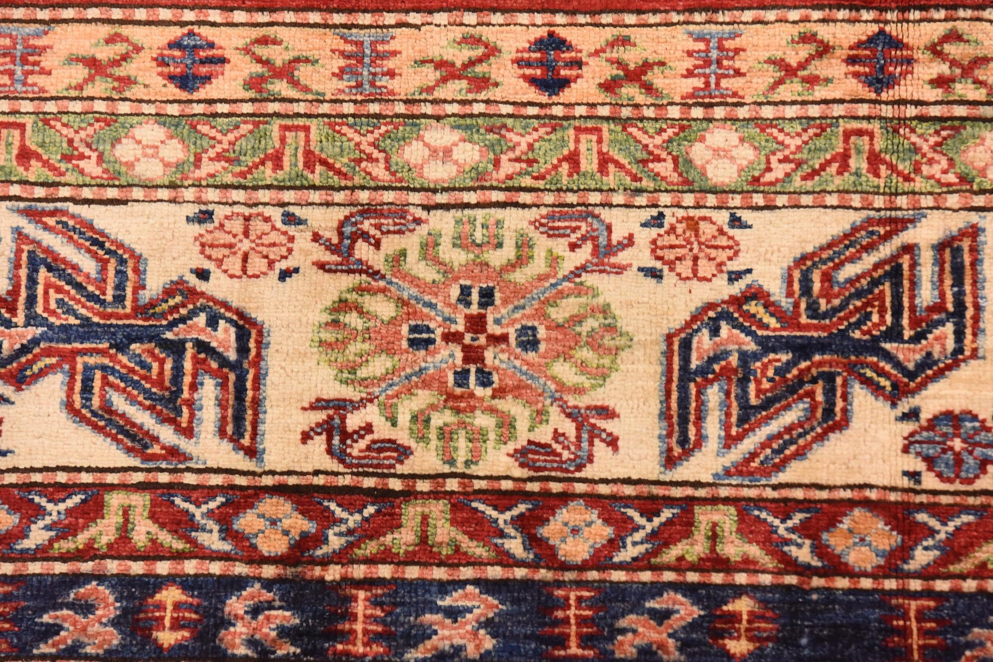 200cm x 290cm anudado a mano Kazak Alfombra Oriental
