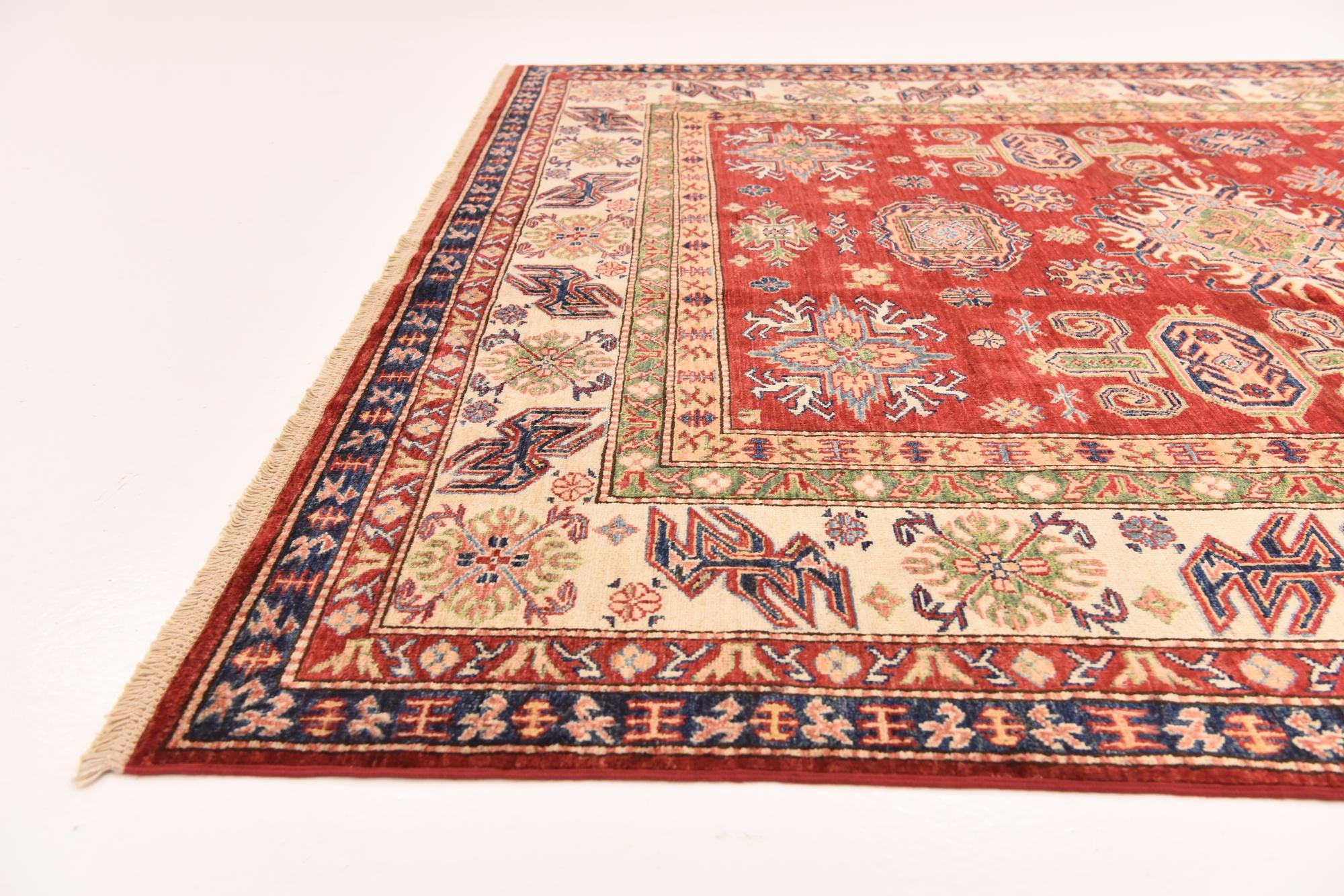 200cm x 290cm anudado a mano Kazak Alfombra Oriental