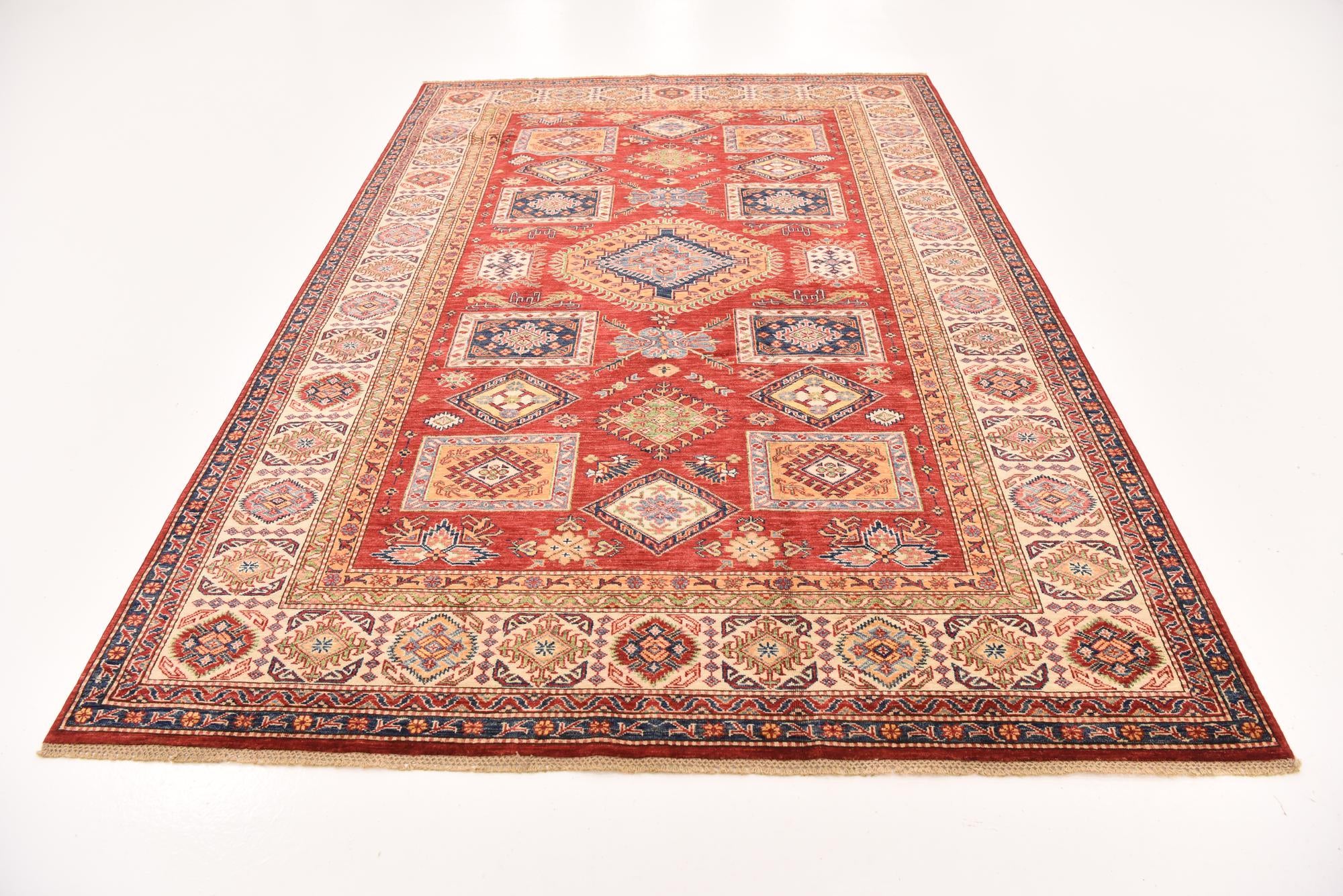6' 6 x 9' 8 Hand Knotted Kazak Oriental Rug