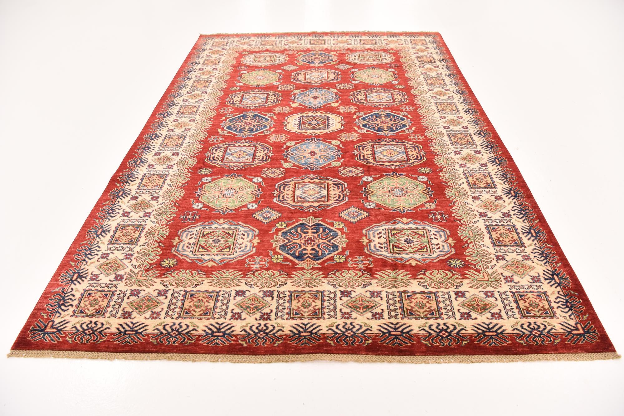6' 8 x 9' 6 Hand Knotted Kazak Oriental Rug