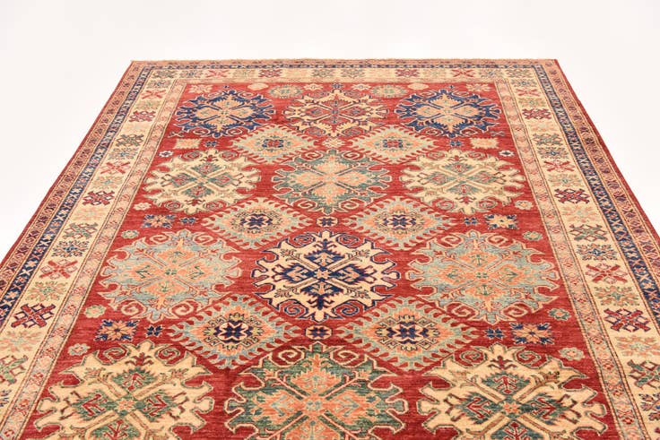 Detailansicht von 205cm x 285cm Handgeknüpft Kazak Orientalisch Teppich