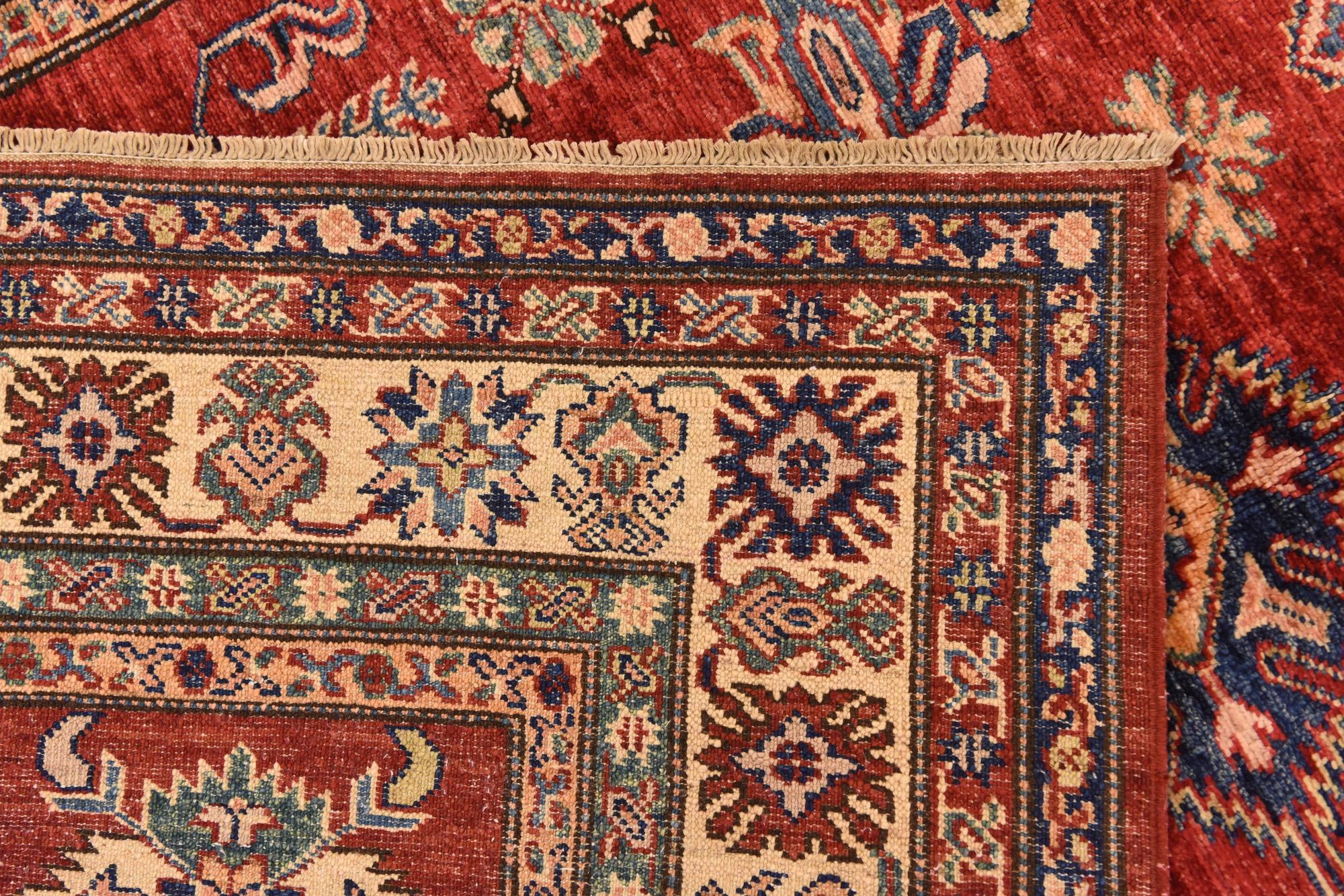 155cm x 205cm anudado a mano Kazak Alfombra Oriental