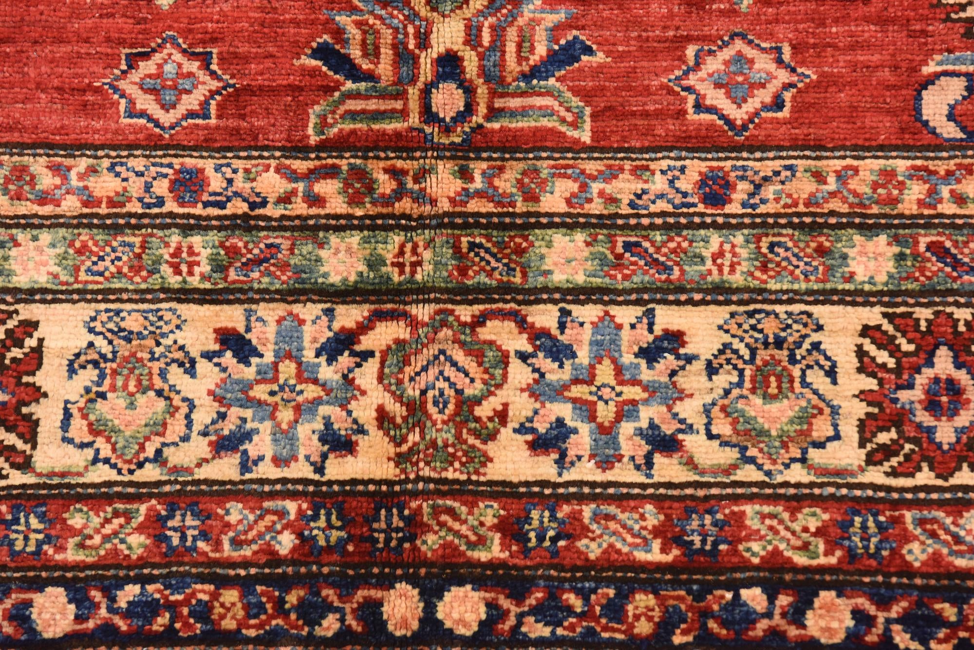 155cm x 205cm anudado a mano Kazak Alfombra Oriental