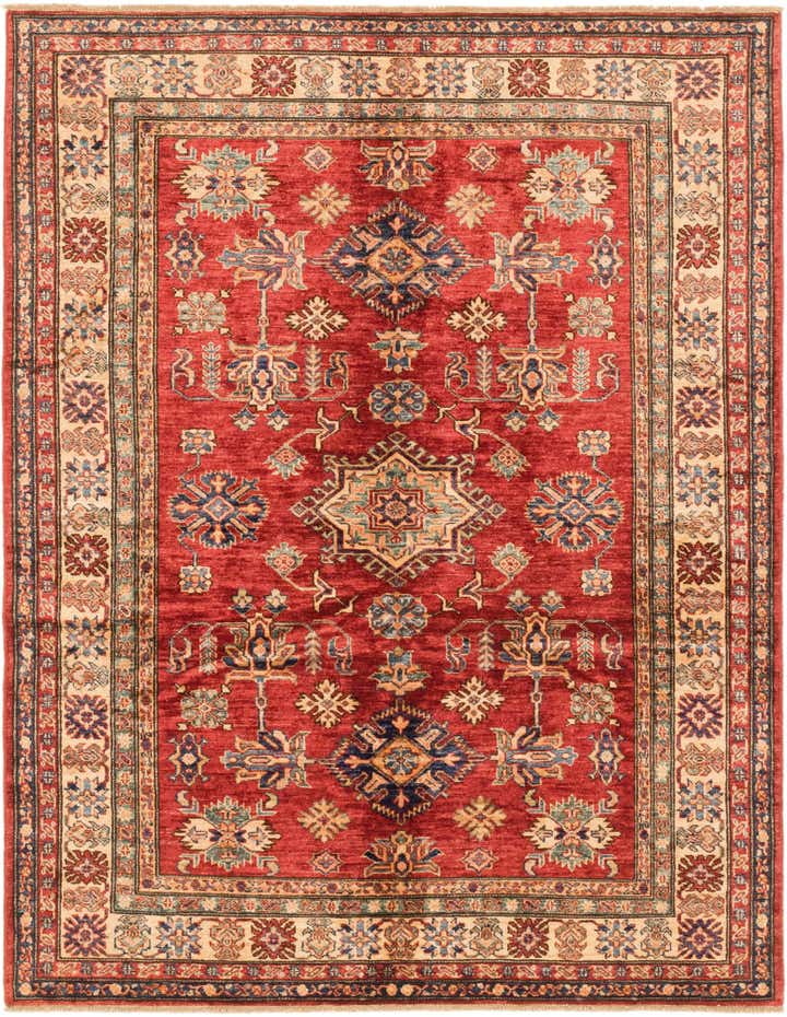 155cm x 205cm Hand Knotted Kazak Oriental Rug