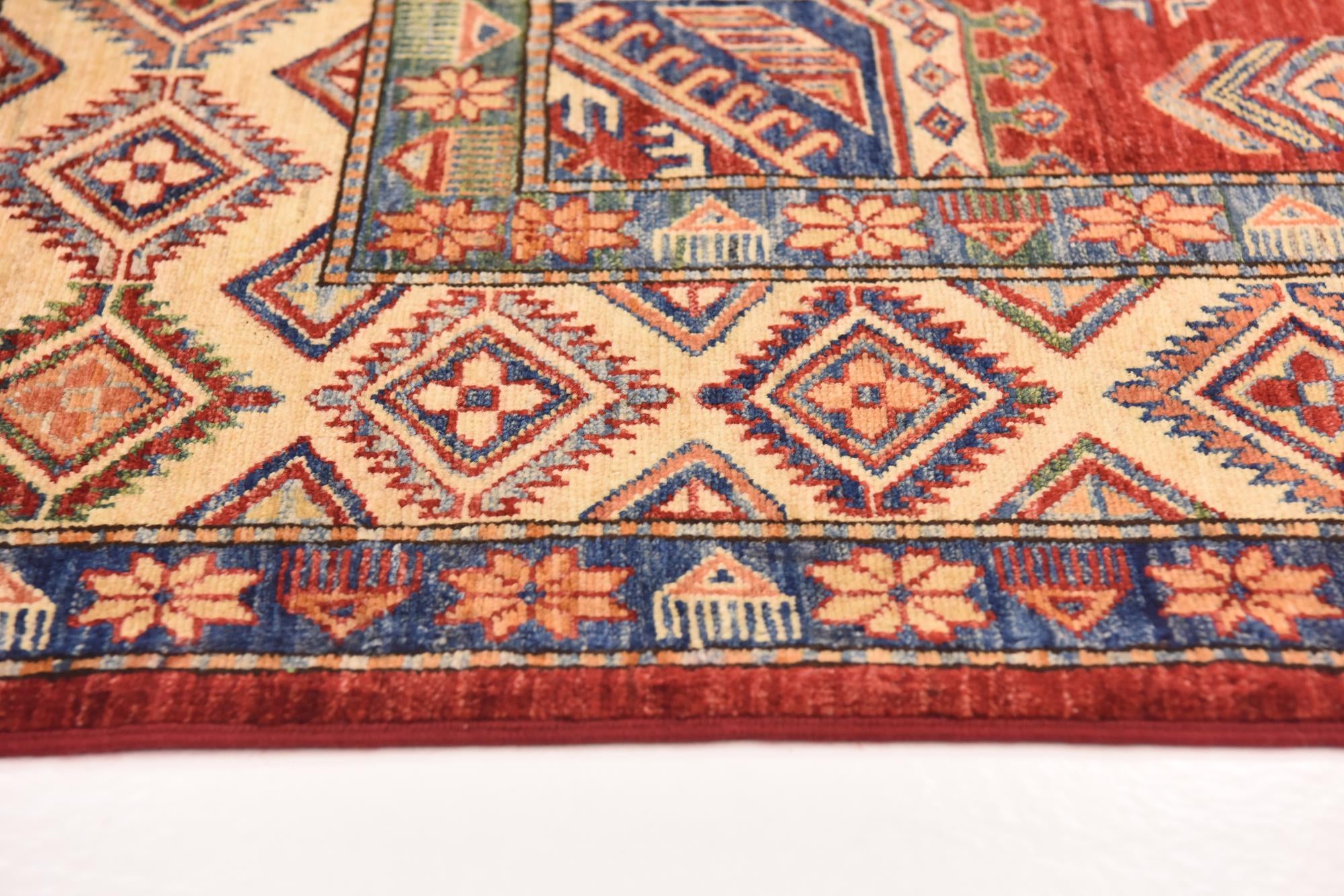 6' 8 x 9' 10 Hand Knotted Kazak Oriental Rug