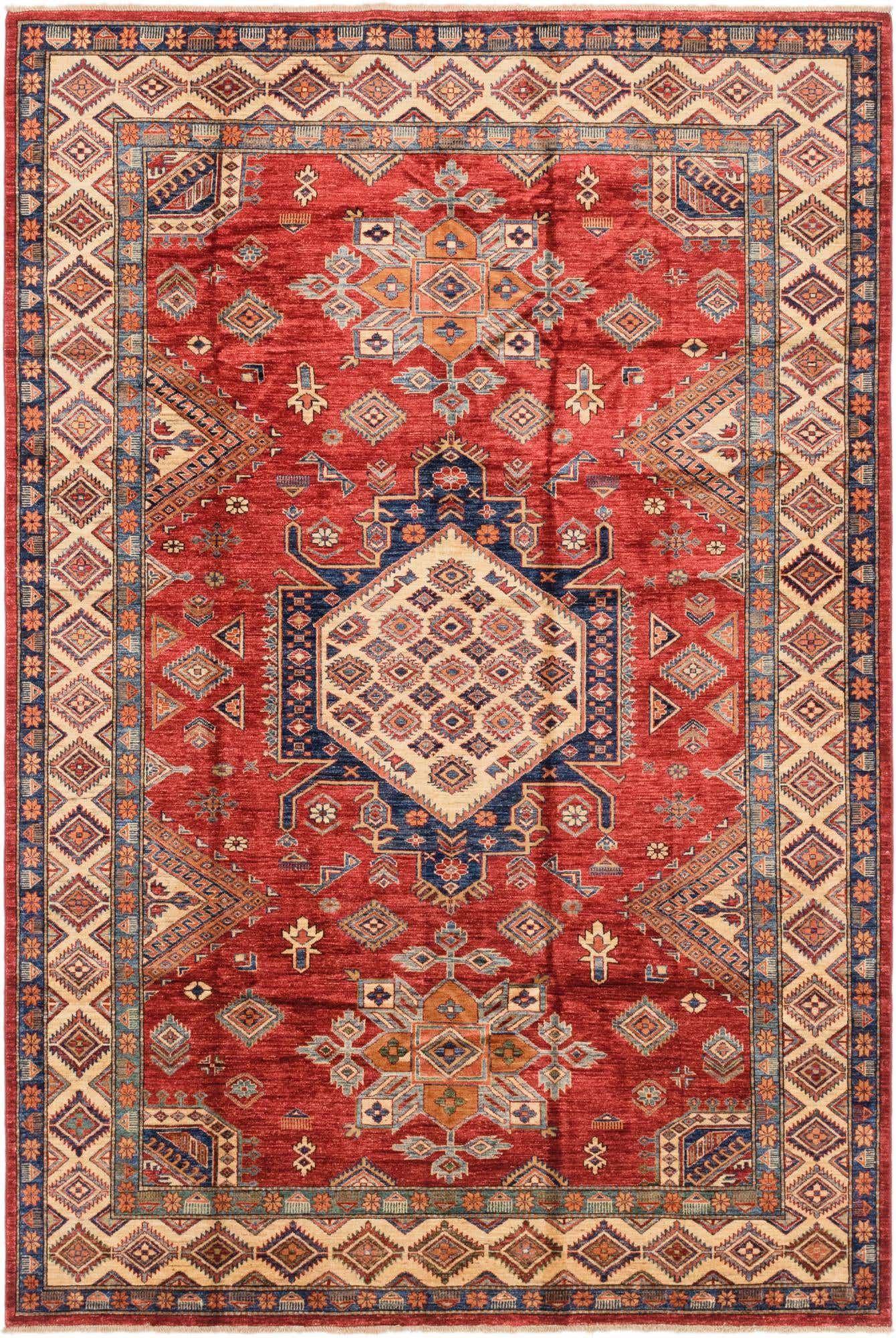 6' 8 x 9' 10 Hand Knotted Kazak Oriental Rug