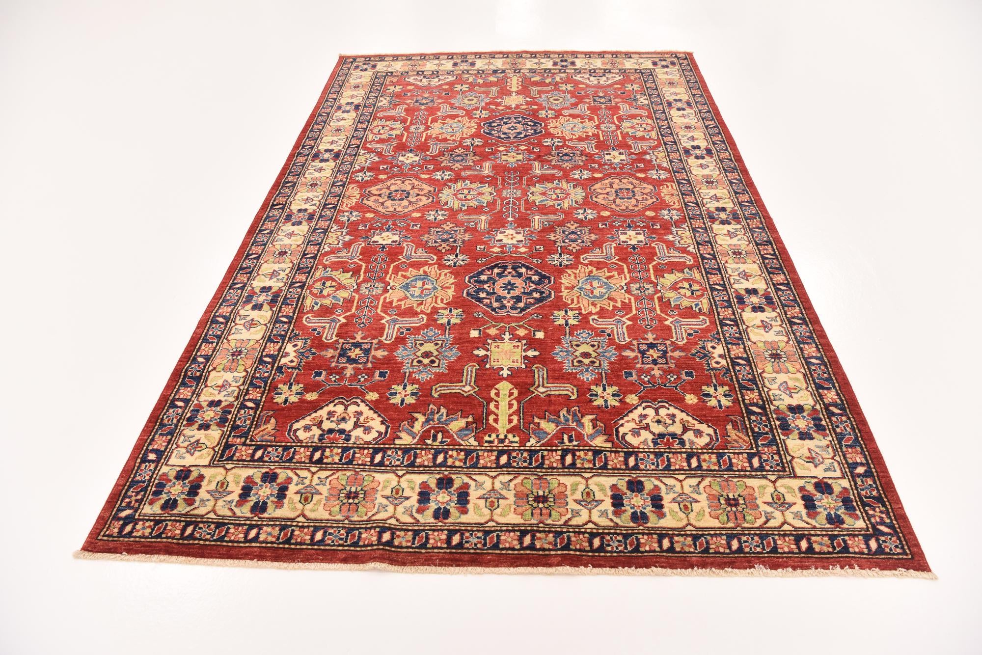 180cm x 280cm anudado a mano Kazak Alfombra Oriental