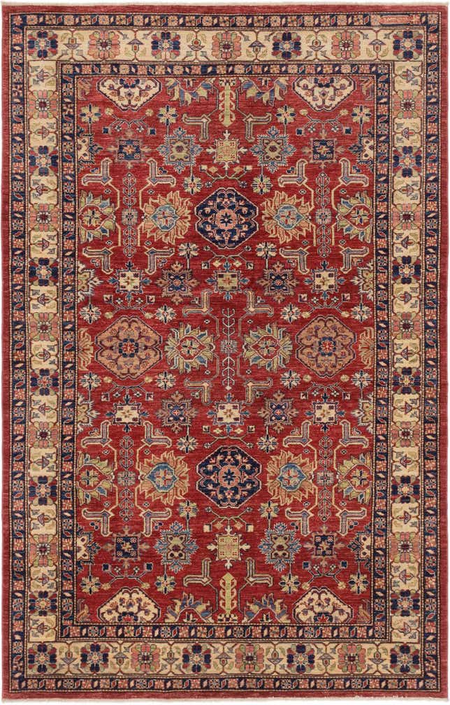 5' 10 x 9' 3 Hand Knotted Kazak Oriental Rug