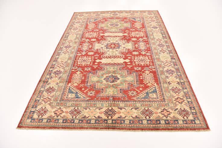 Detail image of 5' 7 x 8' Hand Knotted Kazak Oriental Rug