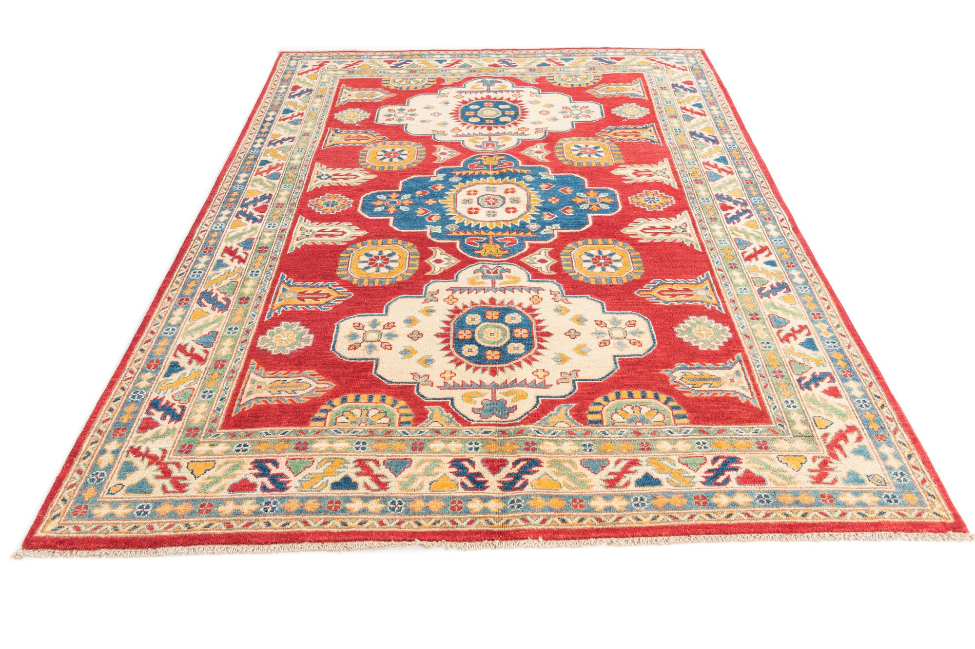 5' 9 x 7' 8 Hand Knotted Kazak Rug