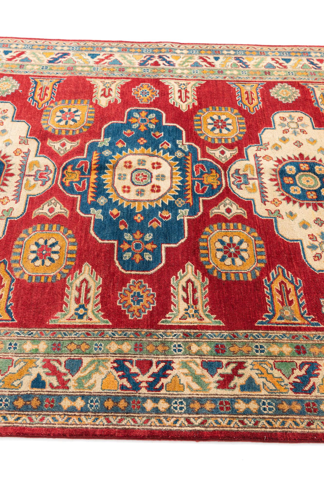 5' 9 x 7' 8 Hand Knotted Kazak Rug