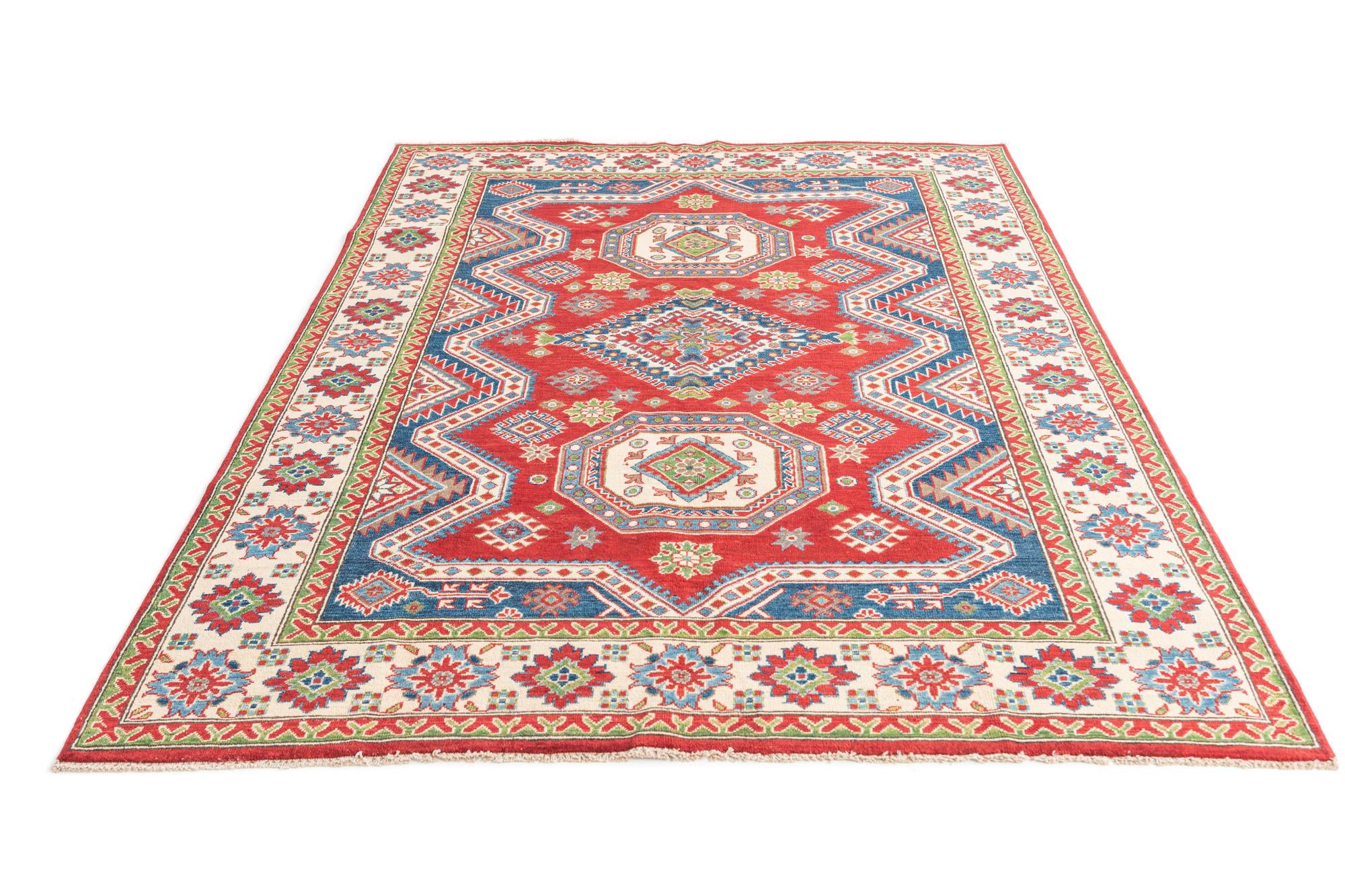 6' x 8' 9 Hand Knotted Kazak Rug