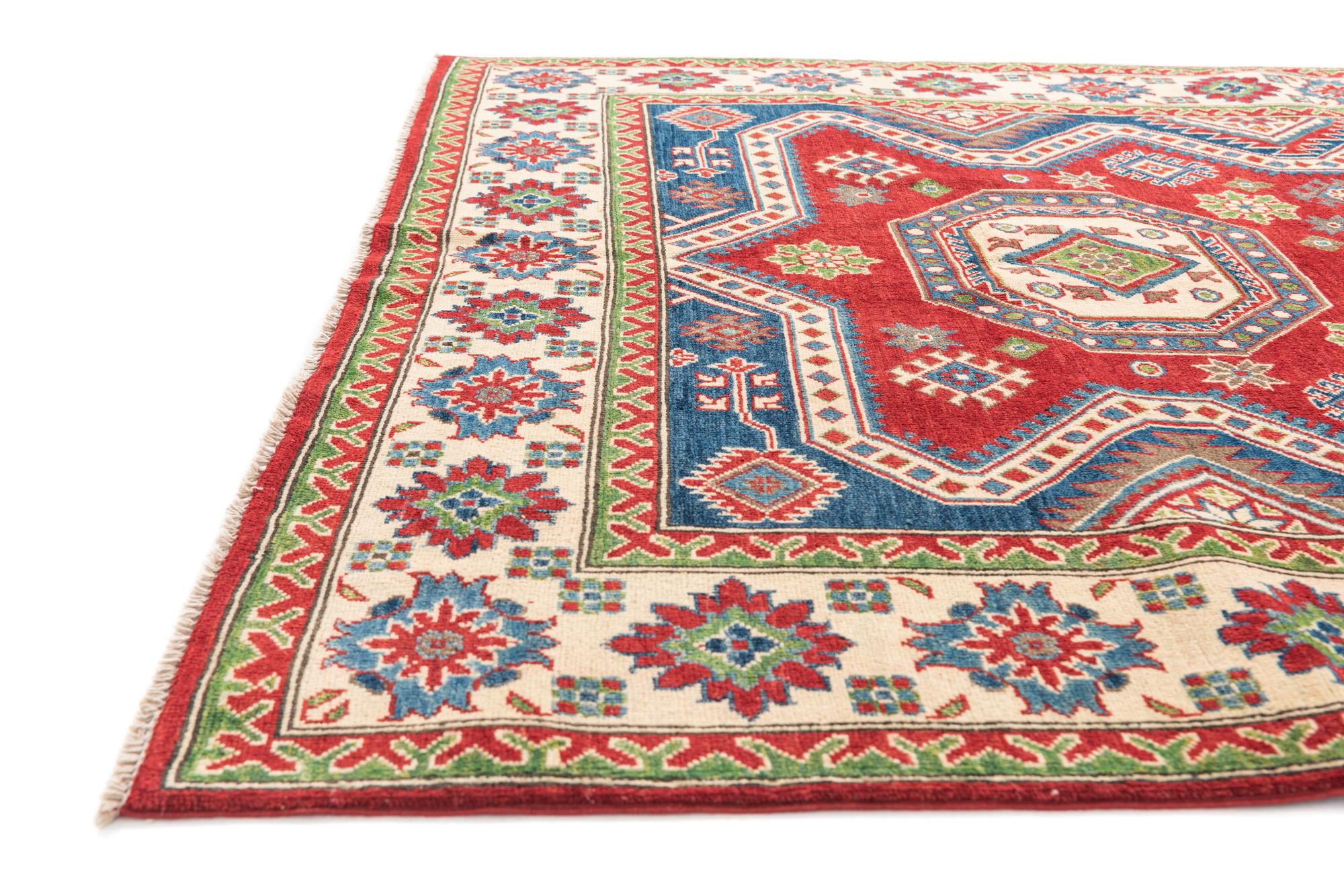 6' x 8' 9 Hand Knotted Kazak Rug