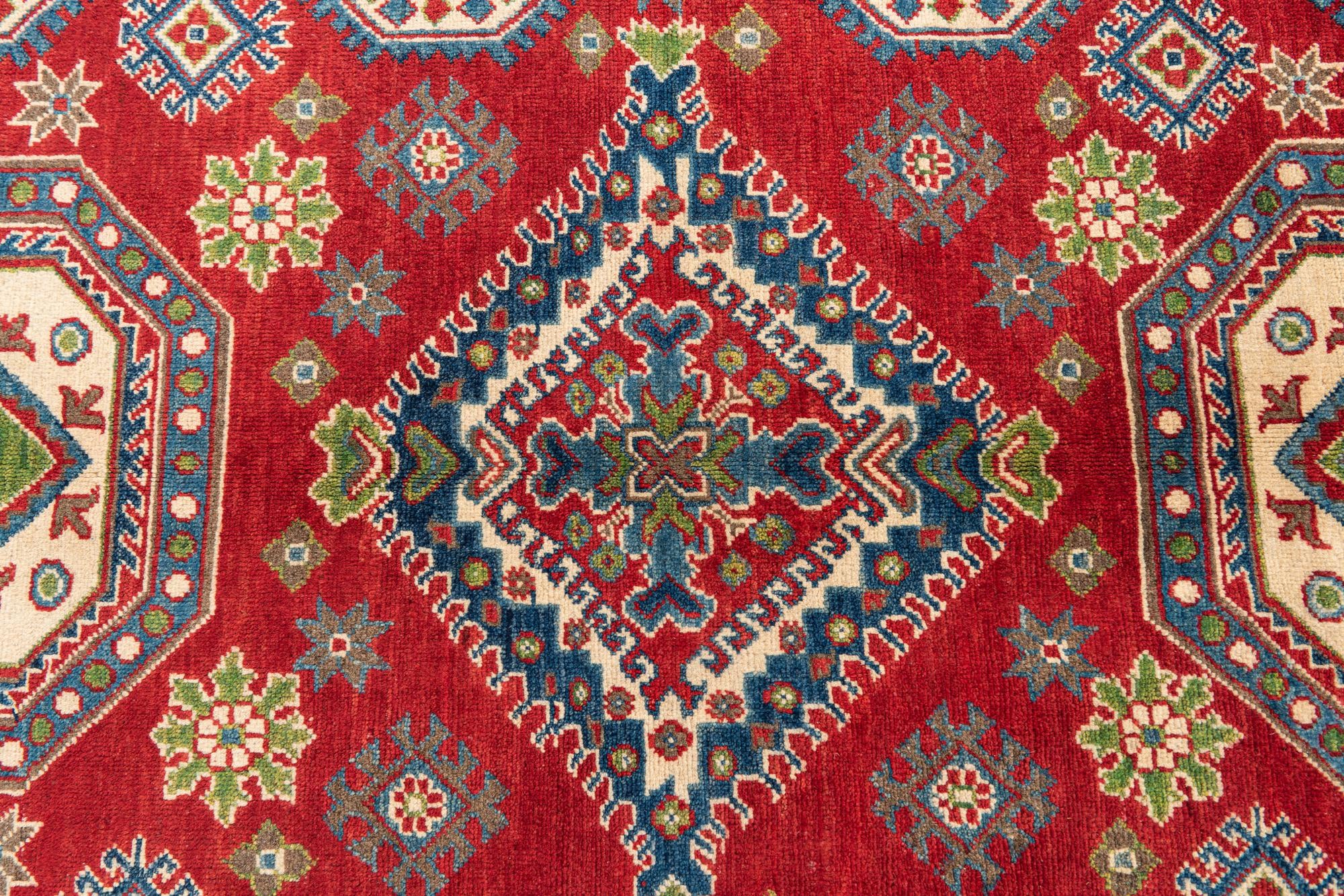 6' x 8' 9 Hand Knotted Kazak Rug