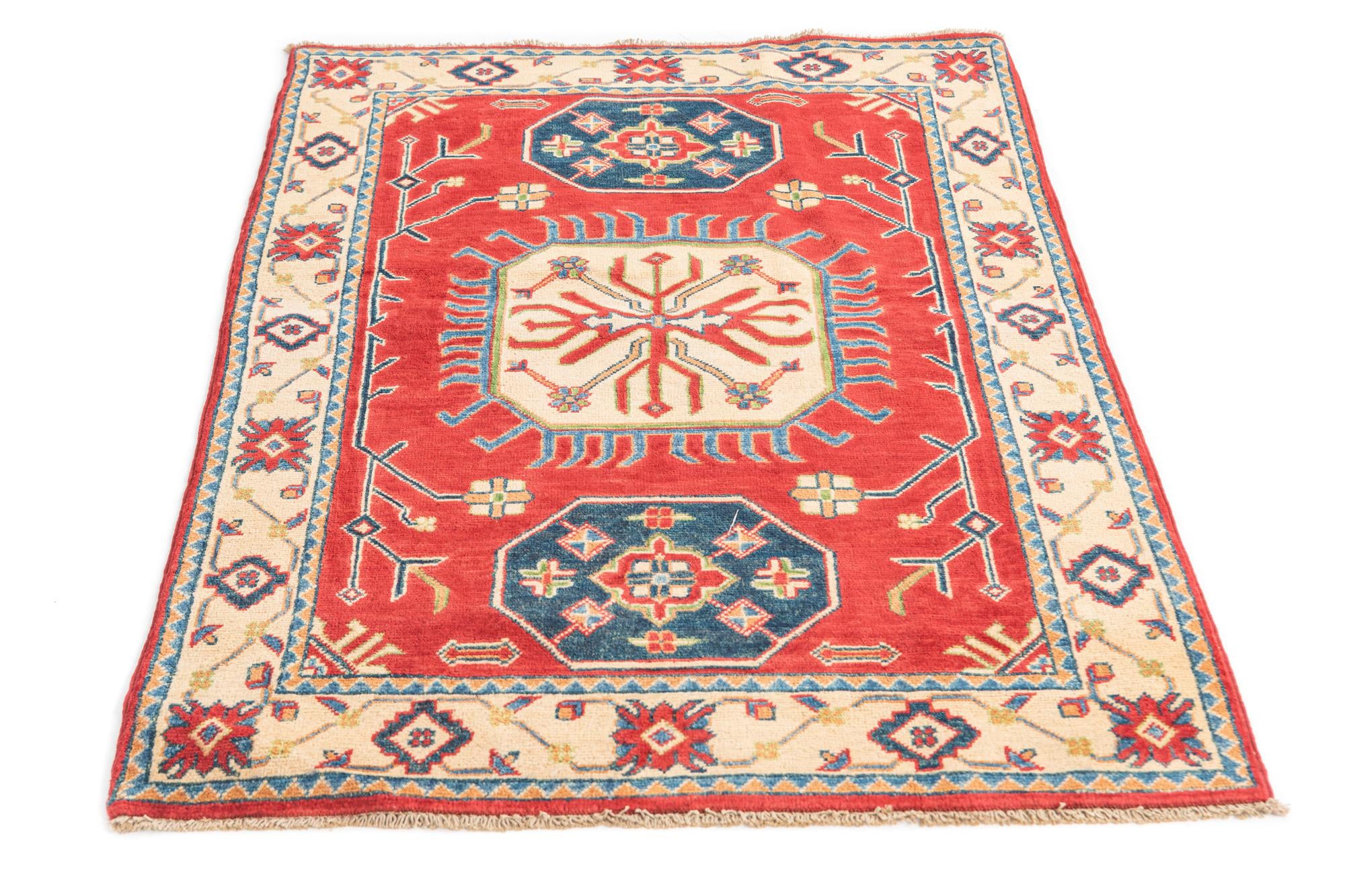3' 4 x 5' Hand Knotted Kazak Rug