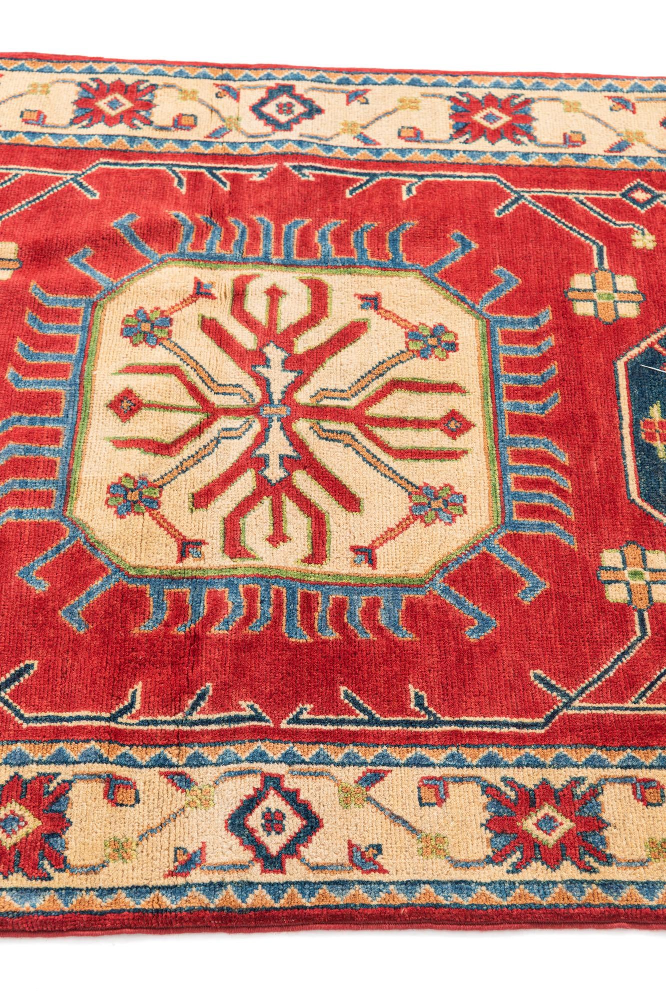 3' 4 x 5' Hand Knotted Kazak Rug
