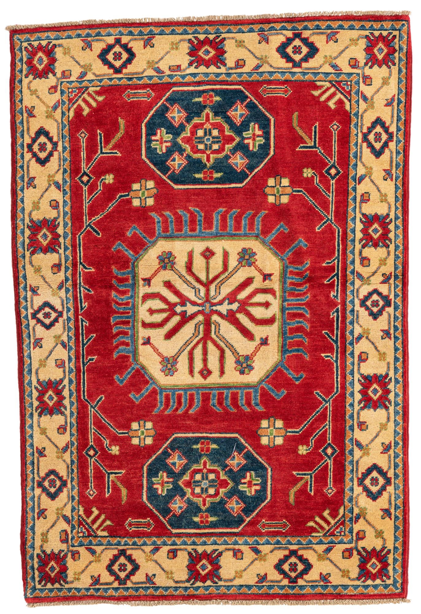 3' 4 x 5' Hand Knotted Kazak Rug