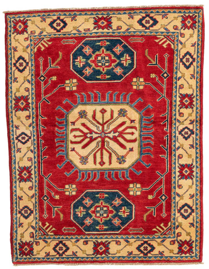 Detail image of 3' 4 x 5' Hand Knotted Kazak Rug