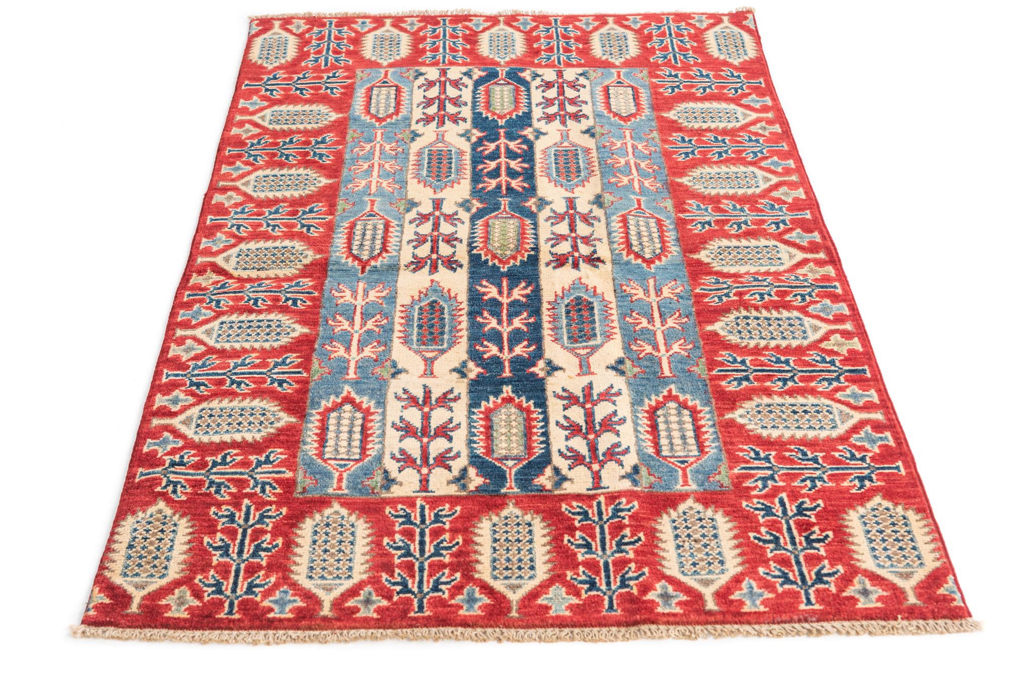 3' 3 x 5' Hand Knotted Kazak Rug