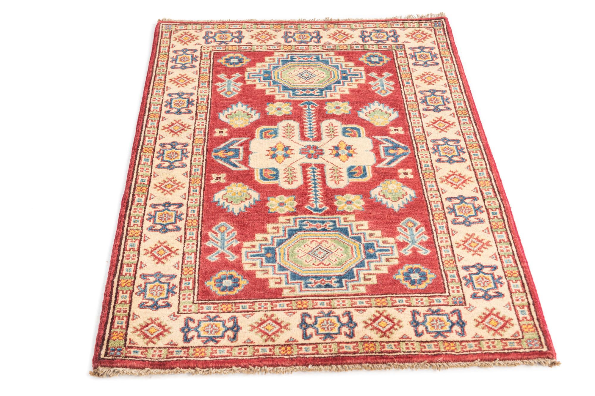 2' 8 x 4' Hand Knotted Kazak Rug