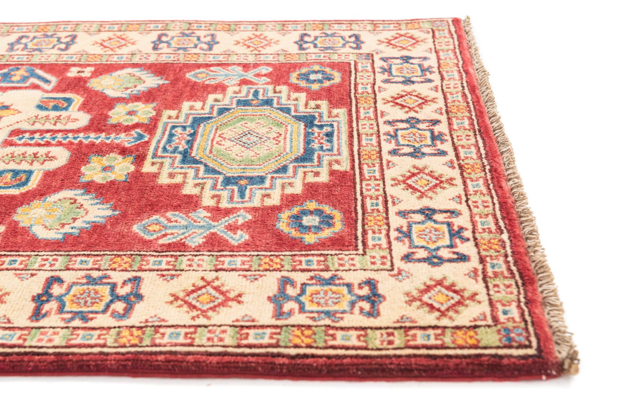 2' 8 x 4' Hand Knotted Kazak Rug
