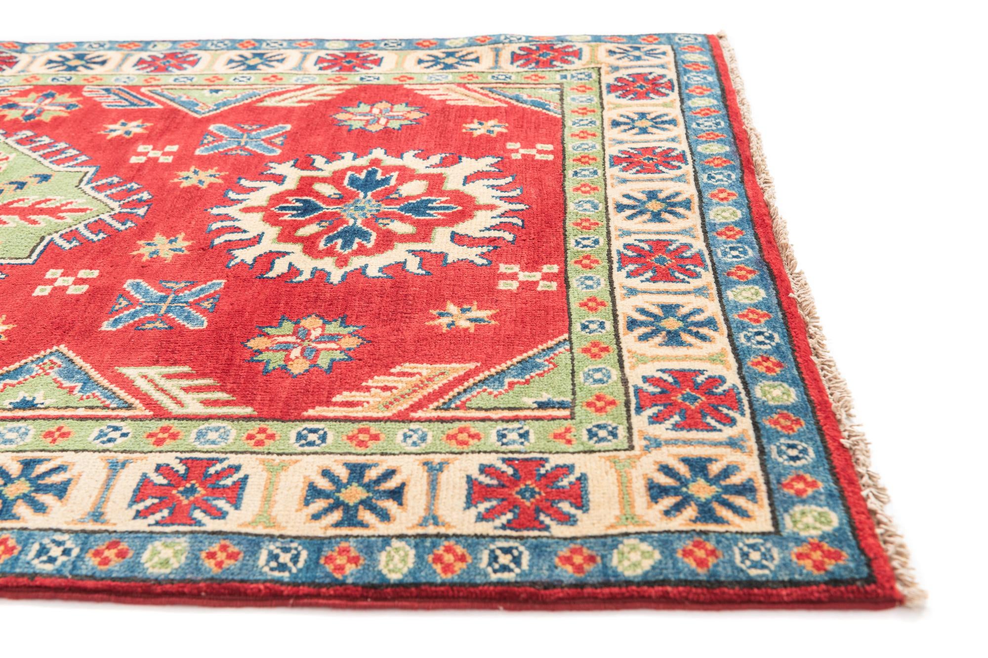 3' 4 x 5' Hand Knotted Kazak Rug