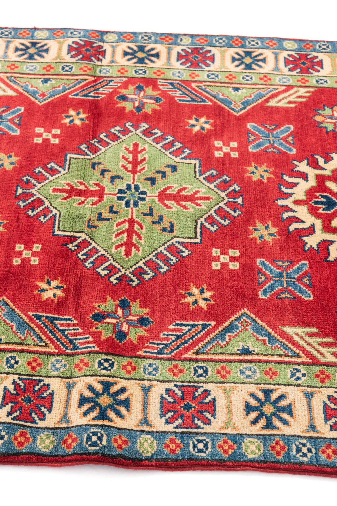 3' 4 x 5' Hand Knotted Kazak Rug