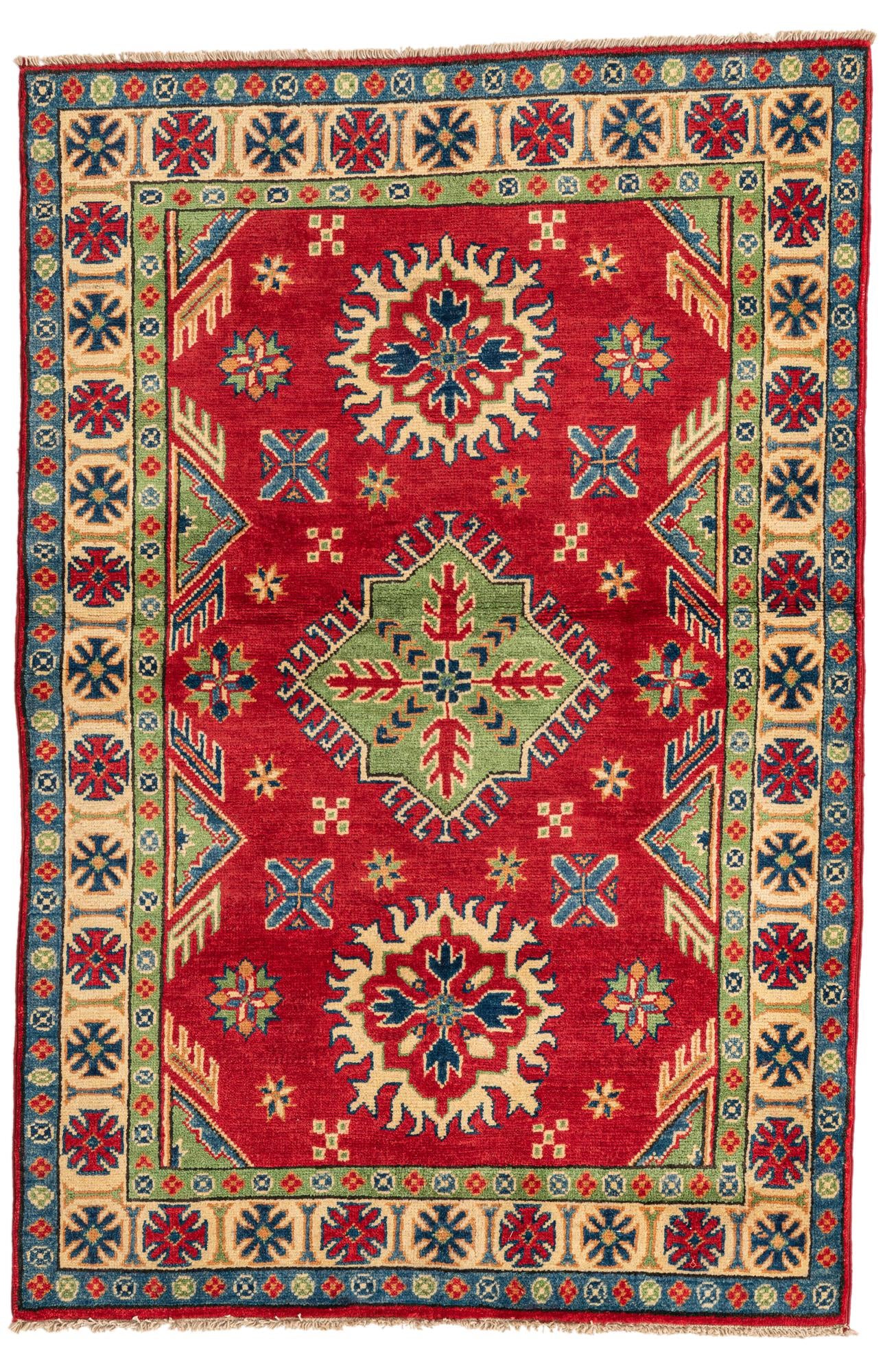 3' 4 x 5' Hand Knotted Kazak Rug