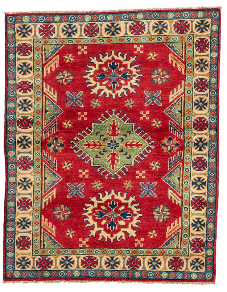 Detail image of 3' 4 x 5' Hand Knotted Kazak Rug
