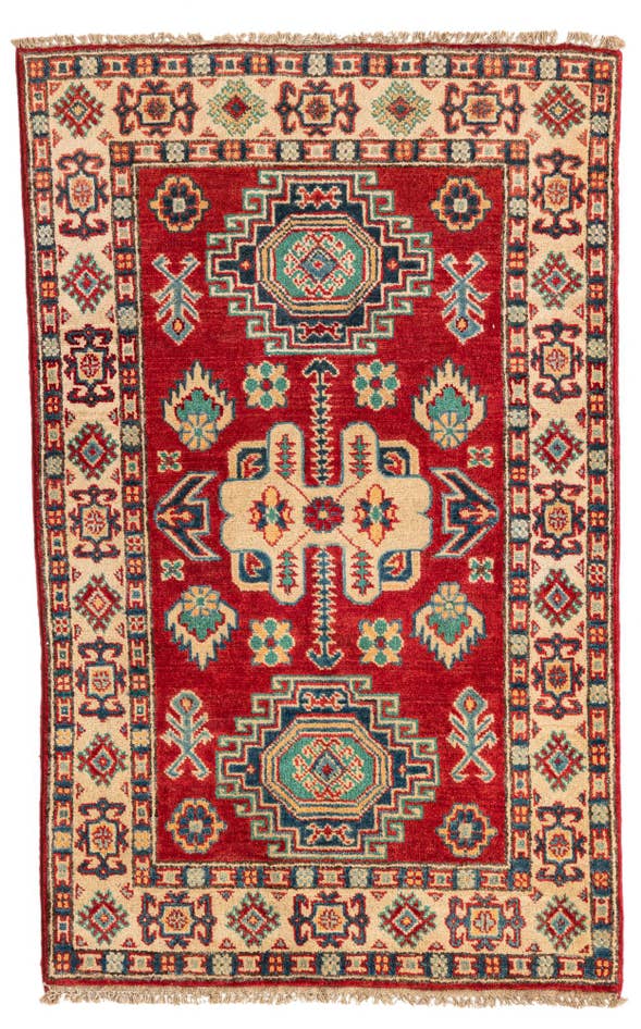 Detail image of 2' 8 x 4' 3 Hand Knotted Kazak Rug