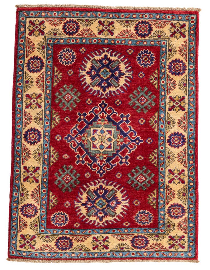Detail image of 2' 9 x 3' 9 Hand Knotted Kazak Rug