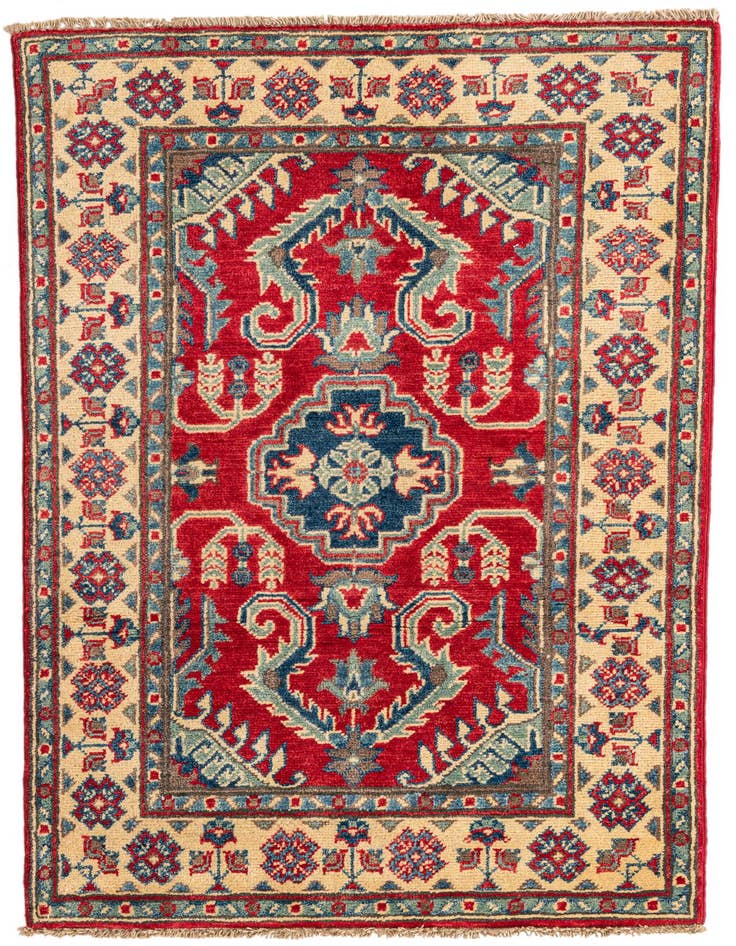 Detail image of 2' 8 x 4' 3 Hand Knotted Kazak Rug