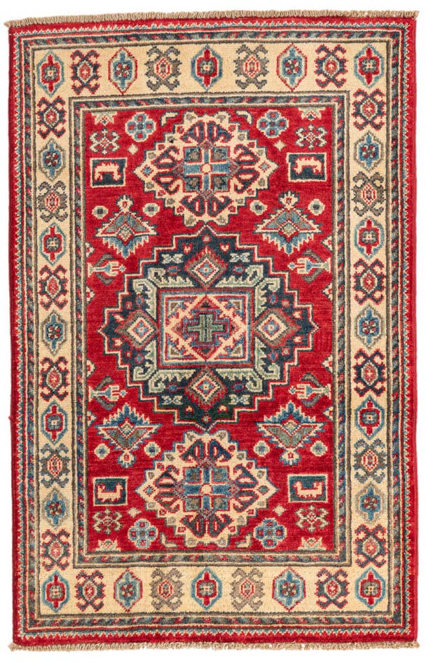 Detail image of 2' 8 x 4' 2 Hand Knotted Kazak Rug