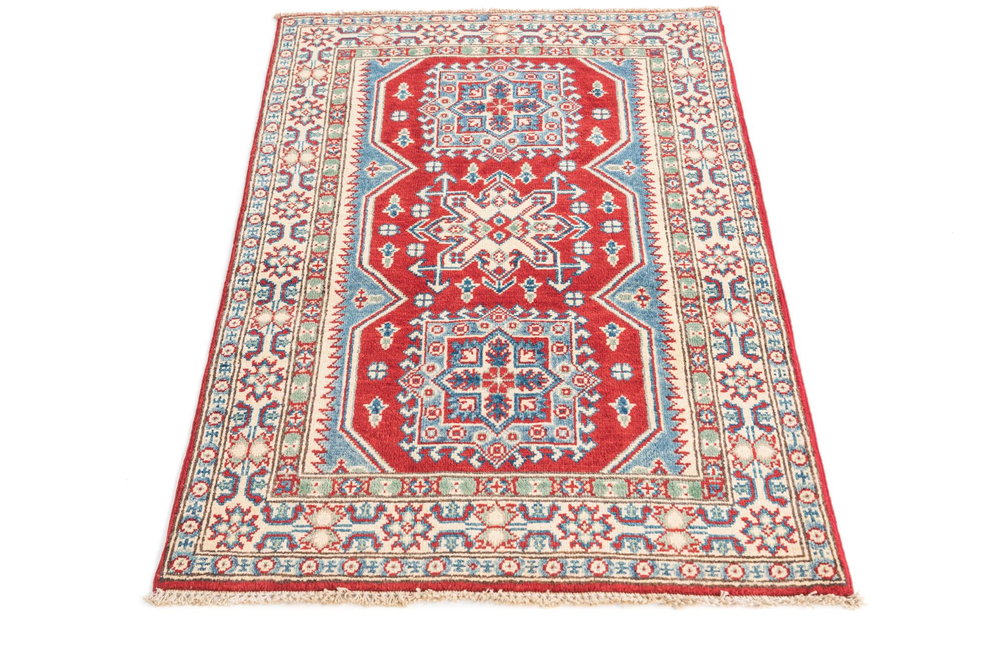 2' 9 x 4' 2 Hand Knotted Kazak Rug