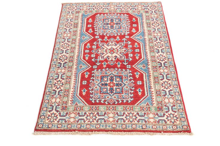 Detailansicht von 85cm x 125cm Handgeknüpft Kazak Teppich