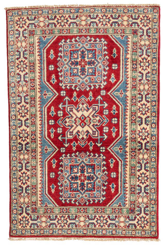 Detailansicht von 85cm x 125cm Handgeknüpft Kazak Teppich