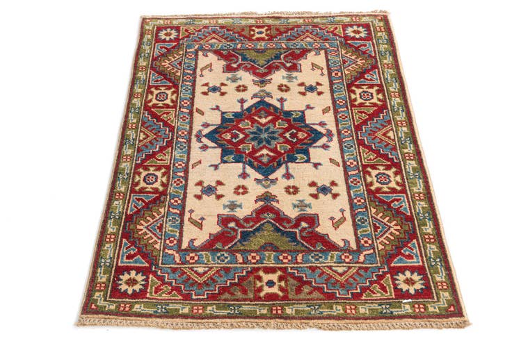 Detail image of 2' 8 x 4' 1 Hand Knotted Kazak Rug