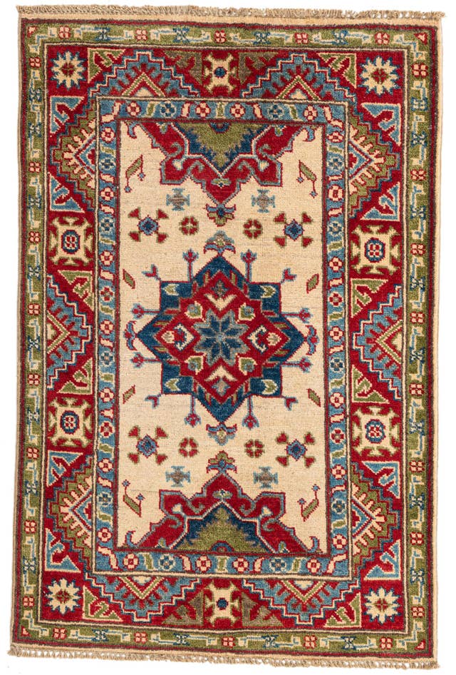 Detail image of 2' 8 x 4' 1 Hand Knotted Kazak Rug