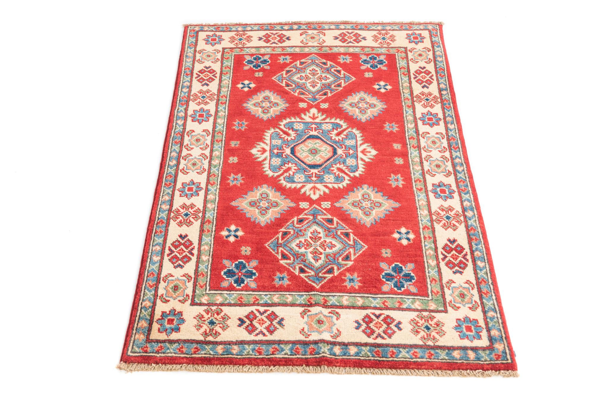2' 7 x 4' Hand Knotted Kazak Rug