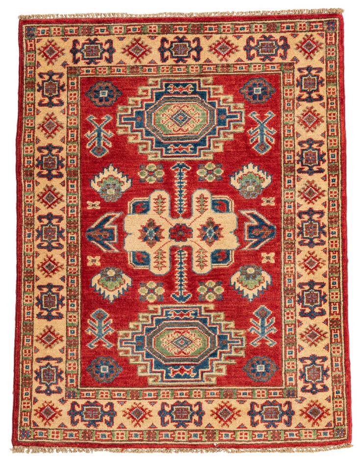 Detail image of 2' 8 x 4' 2 Hand Knotted Kazak Rug
