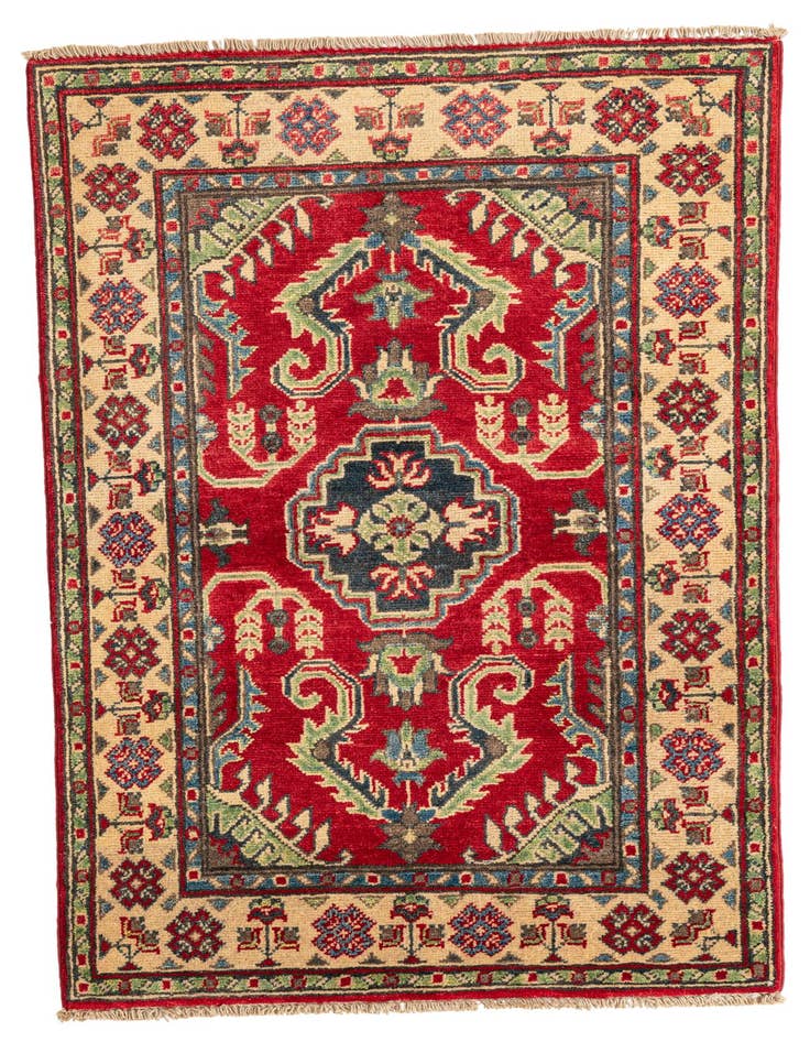 Detail image of 2' 8 x 4' 3 Hand Knotted Kazak Rug