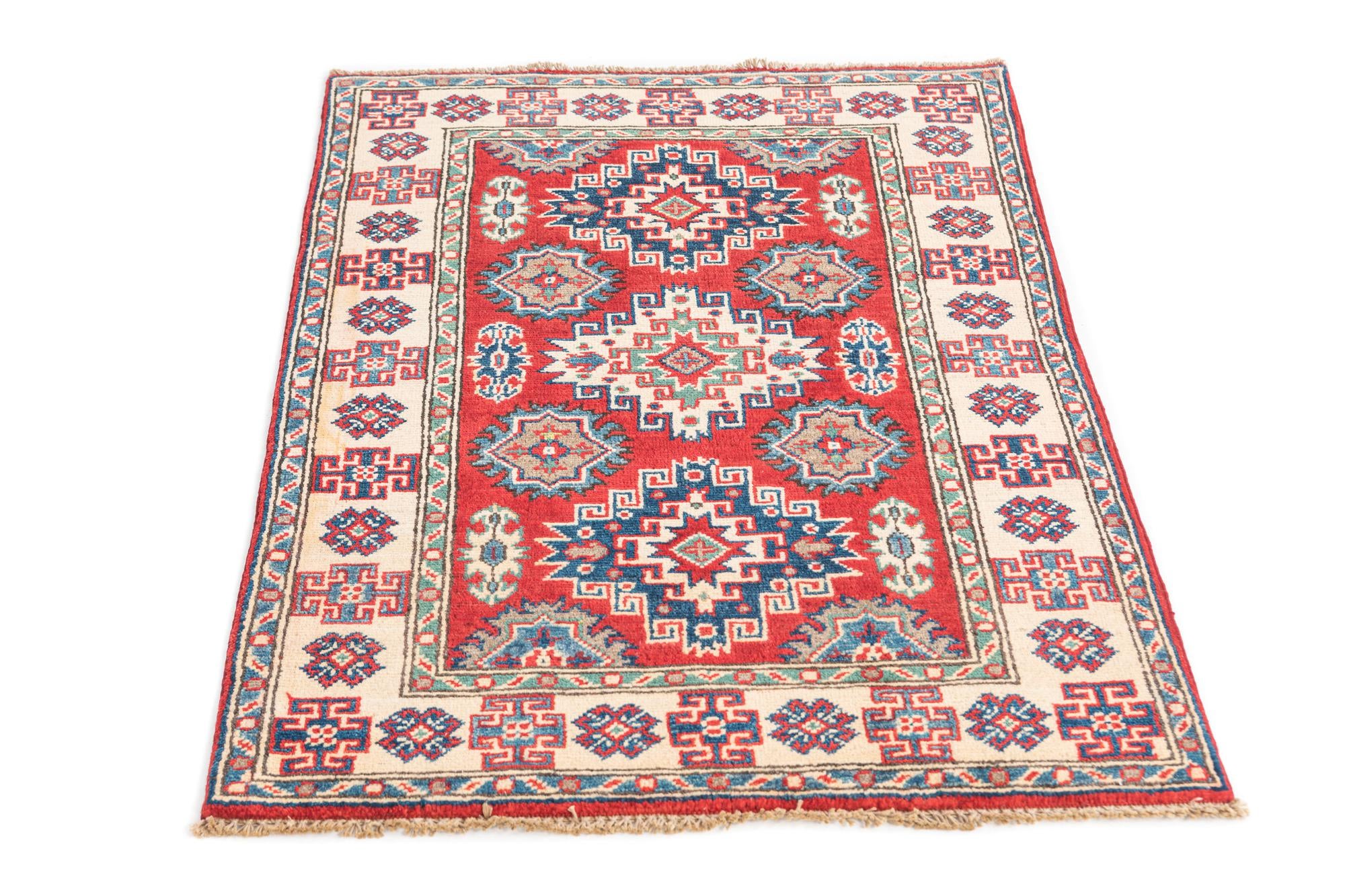2' 8 x 4' Hand Knotted Kazak Rug