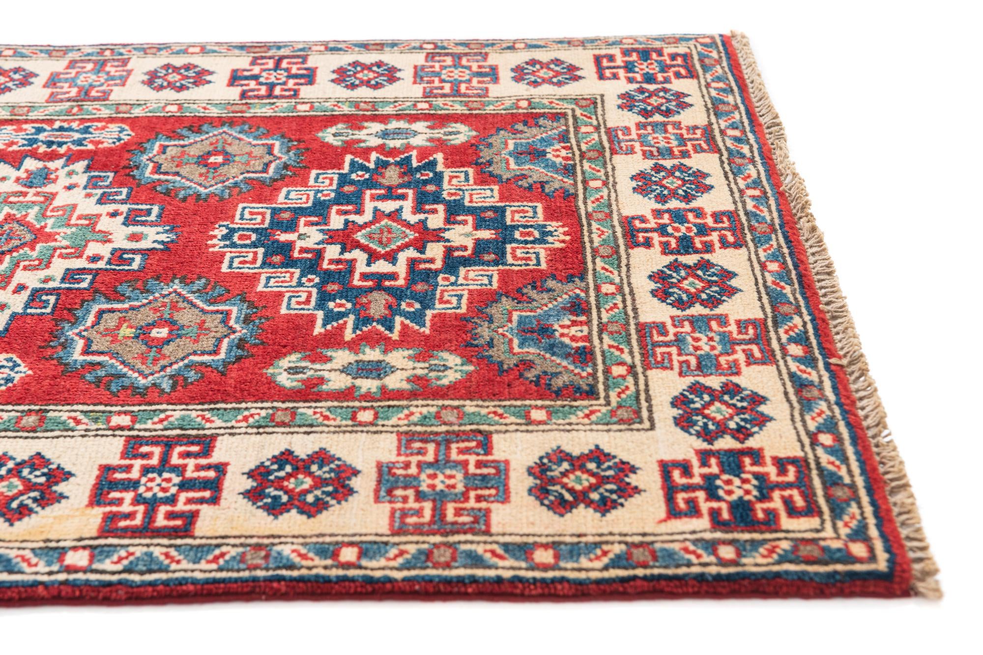 2' 8 x 4' Hand Knotted Kazak Rug